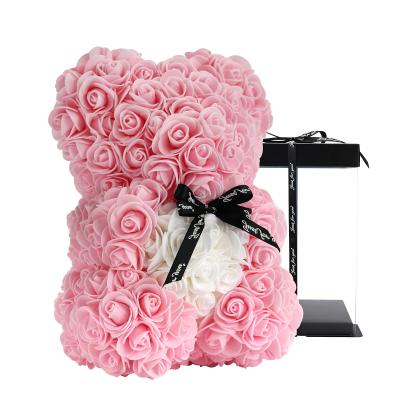 China Wholesale Indoor Outdoor Valentine's Day Mother's Day Decoration Bear Gift Lovely Soap Bear Rose Flower for sale