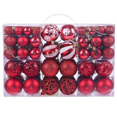 China 100 Pack Plastic Christmas Tree Ornaments Set Christmas Ball Ornaments Unbreakable Seasonal Decorative Hanging Baubles Set For Holidays for sale