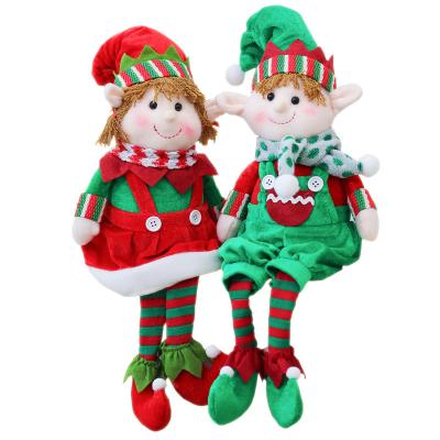 China 2021 Hot Christamas Home Decoration Factory Christmas Ornaments Stuffed Elf Christmas Decoration Girl Boy Sets Plush Christmas Toy for sale