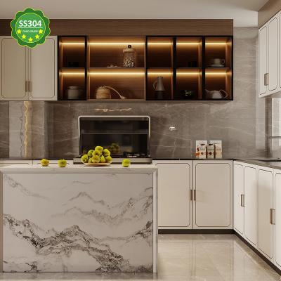 China Durable Stainless steel full wine color under lighting kitchen cabinets for sale