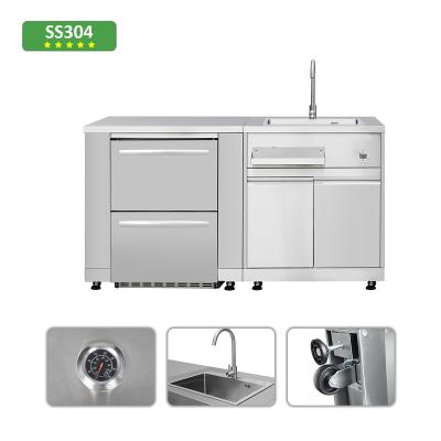 China Modern outdoor kitchen factory sunbo suv outdoor drawer kitchens BBQ grill cabinet for sale