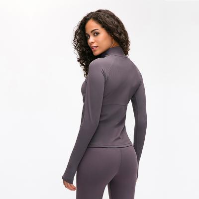 China New Breathable Fashion Long Sleeve Yoga Suit Sports Fitness Sportswear Seamless Women's Yoga Suit Jacket for sale