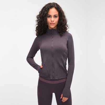 China Factory Direct Sales Breathable Sleeve Yoga Suit New Long Sports Fitness Sportswear Seamless Women's Yoga Suit Jacket for sale