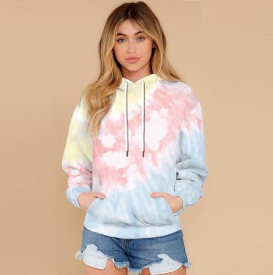 China Breathable Link Dye Women Pullover Hoodies Pockets Breathable Women Sports Gym Running Long Sleeve Hoodies for sale