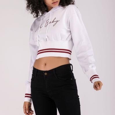 China Custom Logo Sweatshirt High Waist Threaded Ladies Print Label Crewneck Sweatsuit Breathable Hooded Short Long Sleeve Hoodie for sale