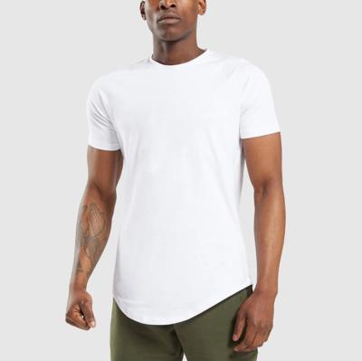 China Wholesale OEM S-2XL Mens Cotton Tees White T-shirt Anti-Shrink Crew Neck Curved Edge Tees for sale