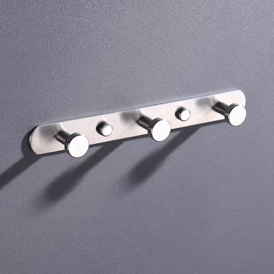 China Gray Minimalist 304 Stainless Steel High End Solid High End Solid Gun Hook New Product Bathroom Tier Hook Toilet Coat Hook for sale