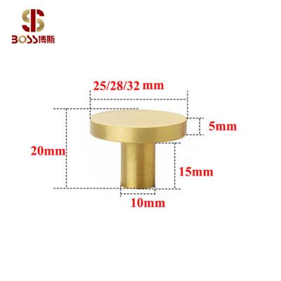 China Modern Cabinet Furniture Knobs 28MM Drawer Handles Cabinet Knobs OEM Style Wardrobe Knob Soild Brass Hardware for sale