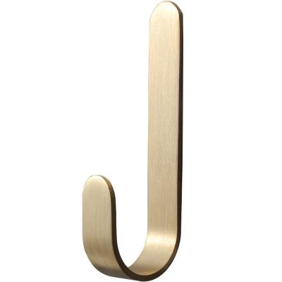 China No Hole Wall Hook Wall Door Hanger Light Luxury Brass Strong Squishy Kitchen Hook Holder for sale