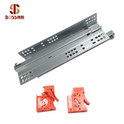 China Drawer Under Mount Furniture Hardware Cabinet Slide Drawer Slide Hydraulic Hidden Soft Closing Rail With Buckle for sale