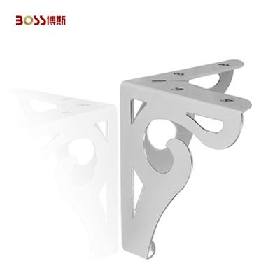 China Minimalist Hollow Art Furniture Sofa Legs Polished Chrome Triangle Feet Bookcase Cabinet Foot for sale