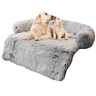 China Designer 2022 Viable Plush Sofa Bed For Dog Pet Furniture Protector Washable Waterproof Luxury Dog Bed for sale