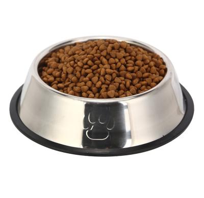 China Amazon Hot Stocked Stainless Steel Pet Bowls for Cats and Dogs Bases Dog Food Non-Slip Rubber Bowl for sale