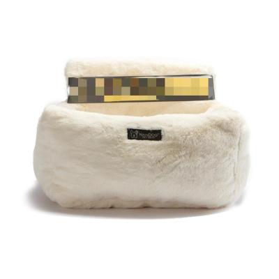 China Wholesale High-End Luxury Ultra Soft Ivory Cloud Travel Dog Seat Belt Travel 2021 Soft Cuddly Dog Car Seat for sale