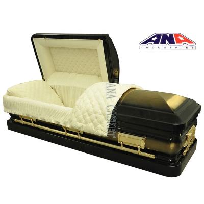 China American Style ANA 26 Inch American Style Black Steel Casket 18 GA for sale