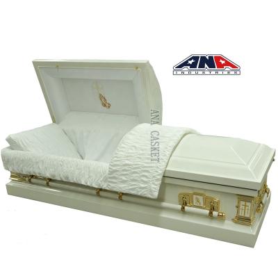 China American Style Made in China ANA Burial US Style Prayer Casket 18ga White Cross Steel Casket for sale