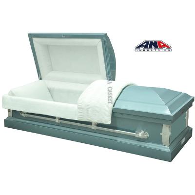 China Factory ANA Style Wholesale Price American Style 22 GA Casket Hot Sale Steel Casket With Sample for sale