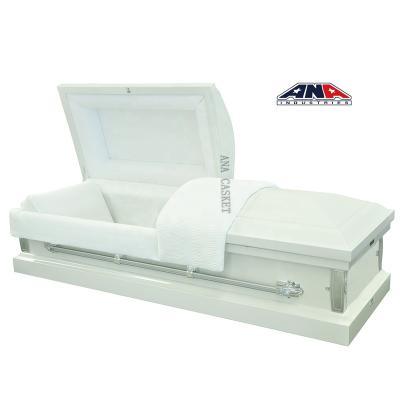 China ANA American Funeral Supplies Low Price American Style 22 GA Casket White Steel Casket for sale