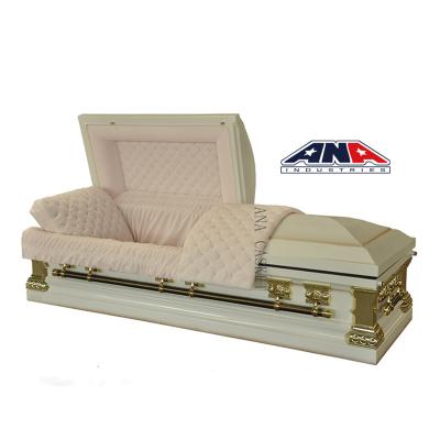 China American White High End American Adult Burial Style Solid Bronze ANA Style Luster Metal Caskets for sale