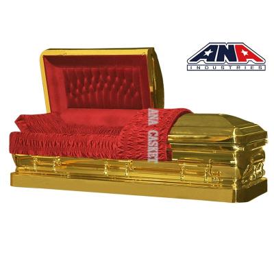 China ANA Metal Golden Bronze Casket Best Selling Oscillation Handles Lowering Device For Sale for sale