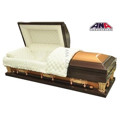 China ANA American Style American Style Tuffed Large Inner Steel Oversized Funeral Casket Size 18 GA for sale