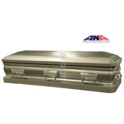 China American Style ANA Supplies Funeral Urn Shape Round Full Corner Couch Casket One Lid 18ga Steel Caskets for sale