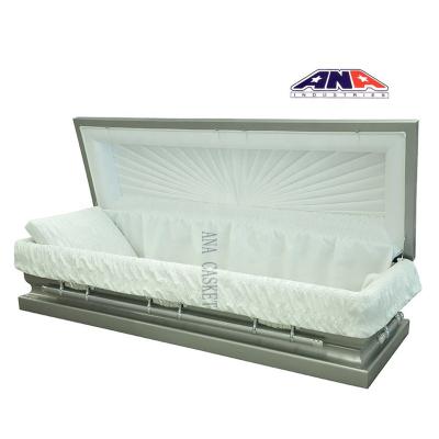 China American Style ANA Burial Supplies Square Corner Couch Coffin One Lid 18ga Full Steel Caskets for sale