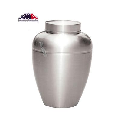 China 2021 ANA American Modern Ribbon Style Metal Vase Human Cremation Urns Custom Size Funeral Supplies For Sale for sale