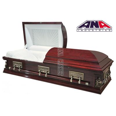 China Customizable American Style Velvet Manufacturers High Gloss White Burial Supplies Wooden Casket Wholesale for sale