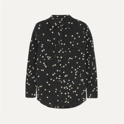 China New Breathable Trendy Long Sleeve Fashion Tops Vintage Star Printing Plus Size Casual Women's Blouses And Shirts for sale