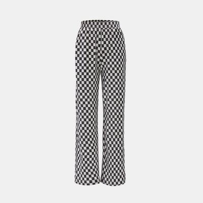 China 2022 Latest Design Breathable Fashionable Loose Long Pants Test Plaid Causal Women's Summer Pants For Ladies for sale