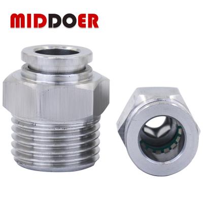 China Home Use 304 Stainless Steel PC Series Pneumatic Quick Connector Parts Gas Pipe Quick Twist Pneumatic Fittings for sale