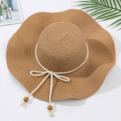 China 2023 Summer Sun Hat UV Protection Sun Protection Foldable And Easy To Wear Windproof Foldable Sun Visor Women Beach Wave Shaped Hats for sale