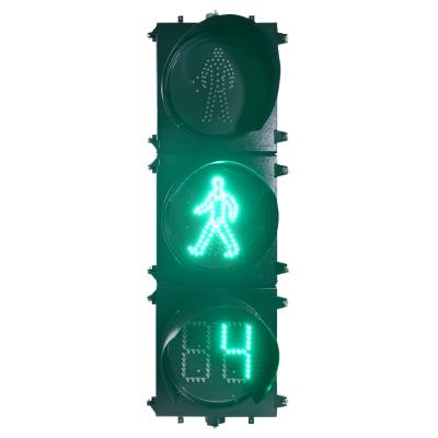 China Dynamic PC 300mm Pedestrian LED Traffic Lights Light Head With Countdown Timer for sale