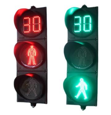 China PC or aluminum pedestrian traffic light with countdown timer for sale