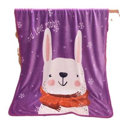 China Musical High Quality Hot Selling Smart Rabbit Animal Printing Cartoon Plush Warm Kids Blankets For Gift for sale