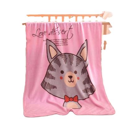 China Multifunctional Cute Musical Pink Plush Children's Cartoon Blanket Air Conditioner Blanket Baby Cat Warm Blankets For Gift for sale