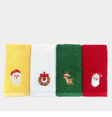 China Custom Sale Child Safe Christmas Gift Towel Sets Wrapped Gift Embroidered Towels for sale