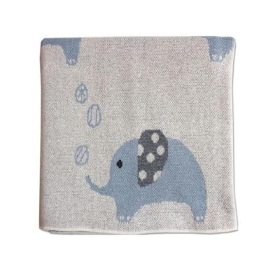 China Anti-static Elephant Baby Knitting Blanket Blanket Four Seasons Soft Cotton Kindergarten Nap Blanket for sale