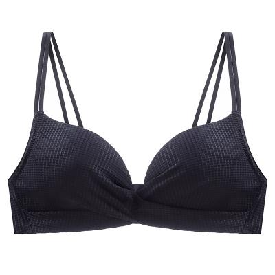 China QUICK DRY Wire Free Bra Seamless Black Color Seamless Women's Bra Radio Comfortable Push Up Bra for sale