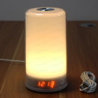 China LUMINOVA Sunrise Simulation Wake Up Light Alarm Clock with7 Colored Night Light and USB Charging for sale