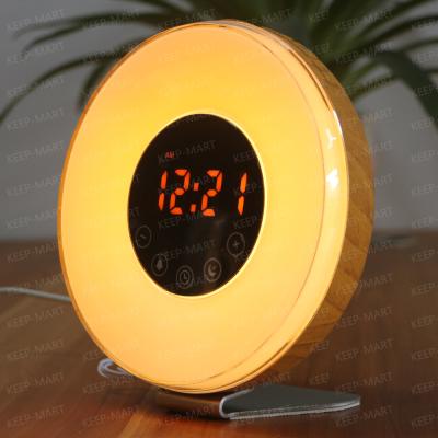 China 15/30/60 Minutes Sunset Simulation Light Bedroom Night Light Wake Up Light Simulation Sunrise Light Therapy Lamp Nap Alarm Clock FM Radio for sale