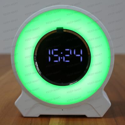 China LUMINOVA Portable Rechargeable Wireless Alarm Clock Outdoors Indoors Bluetooth Speaker for sale