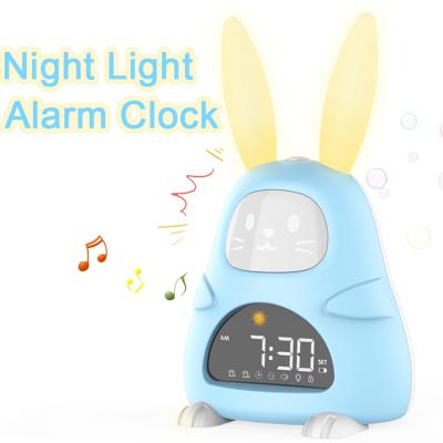 China LUMINOVA Creative Cartoon Rabbit LED Night Light Children Music Table Clock for sale