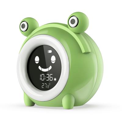 China LUMINOVA Frog Shape Natural Healthy Player Kids Sleep Training Wake Up Nap Alarm Clock for sale