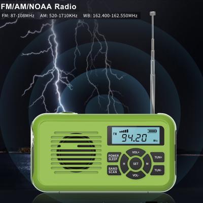 China Hand Crank Radio Flashlight NOAA Weather Band Emergency Powerd AM/FM/NOAA Solar Weather Radio with Phone Charger for sale