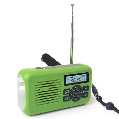 China Hand Crank Radio Flashlight NOAA Weather Band Emergency Powerd AM/FM/NOAA Solar Weather Radio with Phone Charger for sale