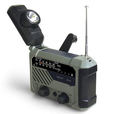 China Emergency Hand Crank Solar Flashlight Emergency Weather Radio Radio With LED Flashlight&Reading Lamp for sale