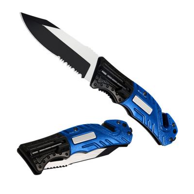 China Easy Carry Outdoor Camping Amazon Top Seller EDC Hunting Multi Folding Pocket Knife Cuchillo LED Light Glass Breaker for sale