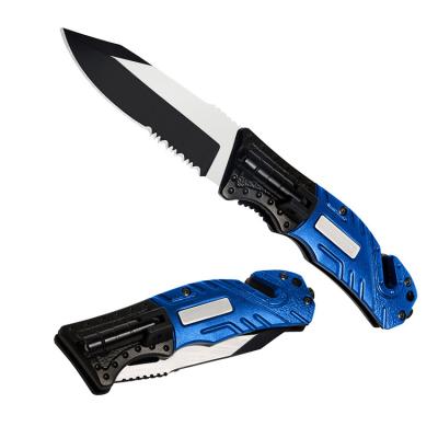 China Non-variable Knife Stainless Steel Outdoor DIY Tools With LED Flashlight Tactical Camping Folding Pocket Knife for sale